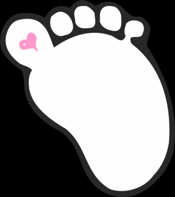 Baby foot pink heart
