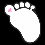 Baby foot pink heart