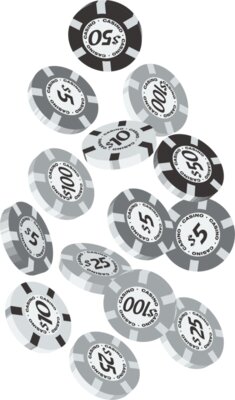 Casino chips black white