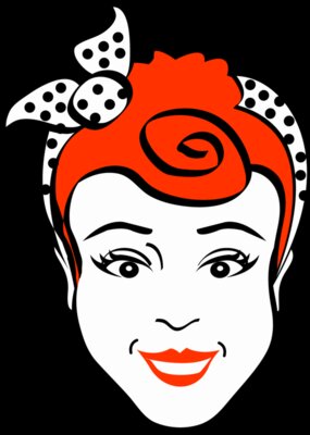 NEW retro woman red head