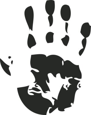 Black handprint
