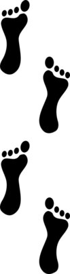Footsteps bare feet